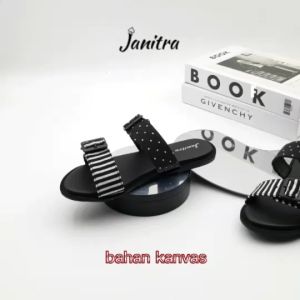 JANITRA OFFICIAL SHOP / Ayundra Sandal Flat Wanita Ban Dua Gesper Korean Style Terbaru 2022 Kekinian