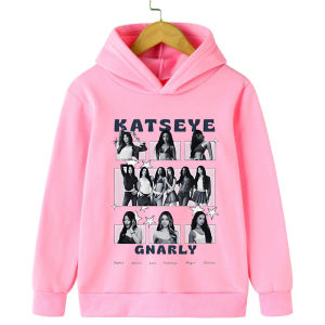 Girls Group Katseye Graphic Hoodies Boys Girls Hooded Sweatshirts Toddler Kids Casual Pullovers Idol Printed Harajuku Sportwear