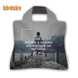 Foldable Eco-Friendly Shopping Bag Travel Storage Bag Handbag Single Shoulder Bag Market Bag Oxford Cloth Drawstring Tote Bag