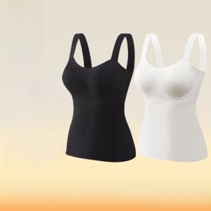 MiiOW | Warm Thermal Vest Womens No-Wear Bra Velvet Heating Strapless Sleeveless Top Autumn Winter Solid Color Pure Wool Blend