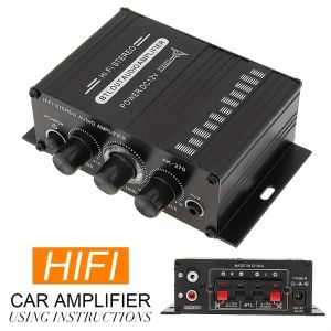 AK-270 400W Mini Power Amplifier 12V/24V 2.0 Channel Stereo Audio Amp HiFi Sound for Home Car Theater System Compact