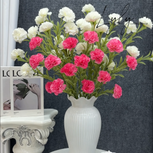 Cẩm Chướng 5B 7CM (hoa phăng) bó hoa trang trí tiệc sự kiện Hoa Lụa LyLy Decor
