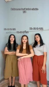 CELANA KULOT CRINKLE PENDEK 7/8 JUMBO PINGGANG TALI SERUT