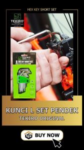 TEKIRO KUNCI L SET PENDEK 8PCS UKURAN 2 - 10 MM / HK-SS1202