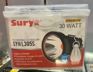 SENTER KEPALA CAS SURYA 30 WATT + BONUS LED BULB DC