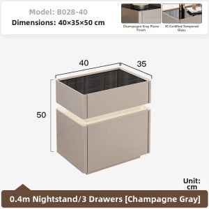 Bedside Nightstand with Safe Small Storage Cabinet Lock