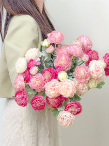 Luxury Artificial Peony Flowers Home Decorative Table Centerpiece Silk Flower Arrangement Living Room Dining Table Decoration