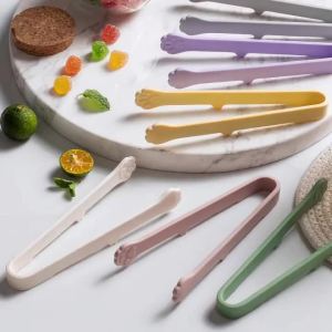2Pcs Silicone Mini Tongs Non-slip Cute Cat Paw Shape Food Tongs Kitchen Barbecue Frying Clip Barbecue Snack Ice Candy Clip