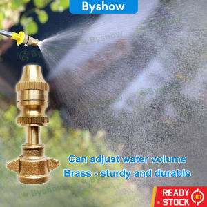 Byshow Adjustable height atomizing water spray nozzle Misting Nozzle Agricultural Sprayer Brass Missile Nozzle High Pressure nozzle head Long Range for Garden Fruit Tree Pesticide Spraying Fine Mist Atomization nozzle 喷雾器喷头