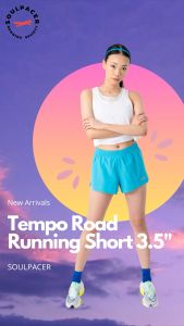 สีฟ้า SkyBlue ราคาเช่นดั้ง กางเกงวิ่งขาสั้นผู้หญิง 3.5 นิ้ว รุ่น Runderful น้ำหนักเบา มีกางเกงซับใน พร้อมกระเป๋าด้านในเชือกผูกเอว