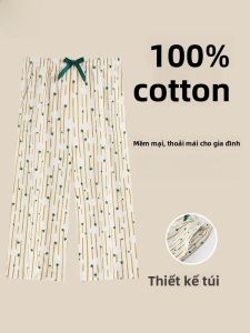 MiiOW | Quần dài ngủ cotton nguyên chất thoáng khí rộng rãi thoải mái cho nữ mùa hè quần dài mặc nhà quần áo mặc ở nhà