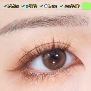 Midroo[0.00~-6.00] [COD] คอนแทคเลนส์ขายดี รุ่น Sparkling Brown เลนส์ขยาย เปลี่ยนรายเดือน - 14.0mm.