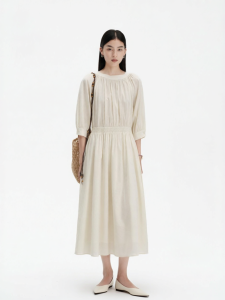 Eastern Light | Resort Style Waist-Cinching Dress Tencel Linen Blend