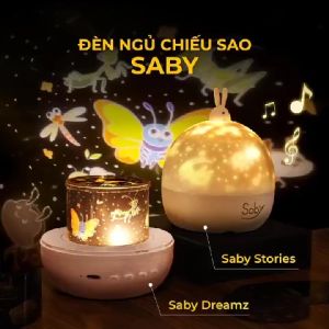 Đèn ngủ chiếu sao Saby hình XỨ SỞ CÔN TRÙNG phát nhạc loa bluetooth đèn chiếu trần 3D pin sạc xoay 360 độ BH 12 tháng