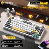 LEOBOG Hi75C Bàn phím cơ 75% vỏ nhôm CNC 3 chế độ không dây Bluetooth 2.4G RGB ánh sáng đầy đủ thay thế phím nóng cho gaming và văn phòng