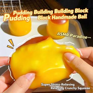 Bandai | Pudding Stress Ball Squishy Food Shaped Pudding Squeeze Ball Fidget Toys ASMR Sensory Stress Relief Toys for Kids & Adults Gift