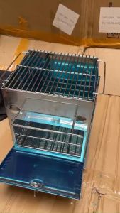 Bếp củi nướng thép không gỉ gấp gon. Vỉ nướng inox 304 an toàn tiện lợi