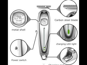 KEMEI KM-1949 Professional Hair Trimmer for Men - Full Metal Body Lithium-Powered Cordless Clipper Precision Beard & Hair Cutting Machine Barber Grade Performance