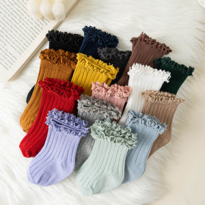 Kids Short Socks Ruffle Baby Girls Toddlers Cute Soft Cotton Sock Lace Flower Children School Uniform Socks For 0-8 Years