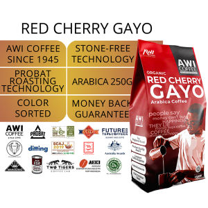 AWI KOPI RED CHERRY GAYO 250gr | Roasted Coffee | Arabica  Specialty | Kopi Aceh  |Manua Brew  |Espresso |Single Origin | Best Seller |Fresh Roast| Kopi Bubuk Asli | Kopi Wik Wik | Kopi Cleng Original |Kopi Hitam | Kopi Kuat