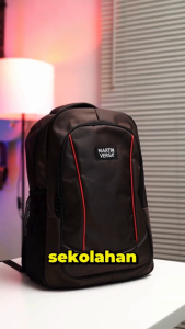 Martinversa TP2 Tas Ransel Polo Pria Backpack Laptop USB Charger Sekolah Kerja Kanvas nylon