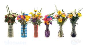 PVC Durable Reusable Foldable Flower Plastic Vase- 5pcs