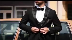 Brown Peak Lapel Men Suits 3 Piece Fashion Singel Breasted Formal Men Clothing Smart Casual Wedding Suits(Blazer+Vest+Pants)