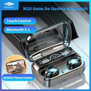 Mezone M10 TWS Bluetooth Headphone Waterproof Changing Case Wireless Earphone Music Gaming Headset for xiaomi Redmi huawei oppo vivo sony samsung Android Mobile Phone