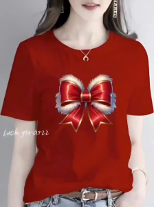 KAOS ATASAN PITA NATAL PREMIUM WANITA DTF BERKUALITAS