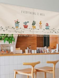 Curtain Partition Anti- Oil Smoke Kitchen Open Style Balcony TV Cabinet Covering Curtain Home Decor Dustproof Customizable