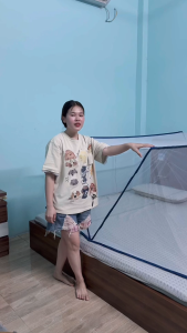 Màn xếp thông minh xếp đế cao cấp chống muỗi hiệu quả gấp gọn tiện lợi không cần lắp đặt