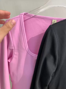 Áo thun thể thao nữ dài tay phủ bụng cổ vuông tập gym yoga pickleball có mút lót thun co giãn 4 chiều BINSPORTS A349