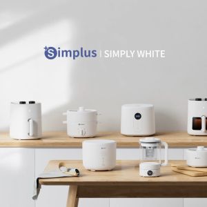 SimplusElectric Cooker Pot  Multifunctional Electric Cooker  Rice Cooker  with Stainless Steamer 2-in-1 Non-stick Electric Hot Pot with Visible Glass Lid