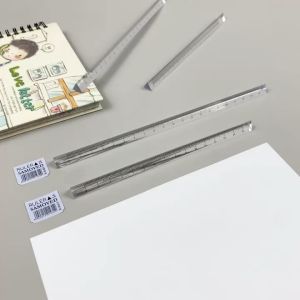 SAMOYED RL-RM Penggaris / Mistar Prisma Segitiga Plastik Transparan / Bening / Plastic Transparent / Clear Triangular Prism Ruler 15 / 20 cm