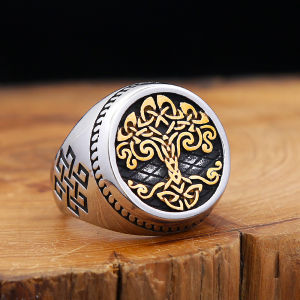 Vintage Tree Of Life Viking Ring For Men Nordic Celtic Knot Stainless Steel Ring Fashion Amulet Jewelry Gifts Dropshipping