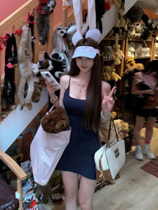 Pure Desire เผ็ด เด็กผู้หญิง เปลือย สายคล้อง เดรส เอว Cinching Elegance กระโปรงสั้น ผู้หญิง แฟชั่น ฤดูร้อน แขนกุด สูง เอว