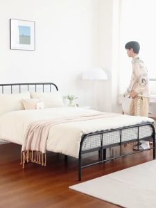 ROOSIO Furniture Bed Frame Single Bed Double Bed Metal Heavy Duty Steel Slat Mattress Box Spring