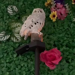 โคมไฟตกแต่งบ้าง ไฟนกฮูกโซล่าเซลล์ Solar light LED กันน้ำ กลางแจ้ง แบบปักดิน