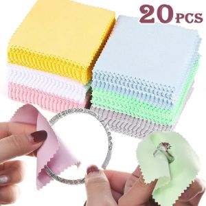 20Pcs Silver Gold Polish Cloth Cleaner Wipe for Metal Jewelry Shiny Tool Glasses Ring Bracelet Cleaning Polishing Soft Clothes