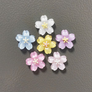 6 ชิ้นผสมสี Cherry Blossom ดอกไม้แม่เหล็กตู้เย็นซากุระแม่เหล็กตู้เย็นดอกไม้ตู้เย็นอุปกรณ์ตกแต่งบ้าน