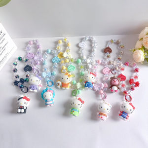 Christmas gifts Kawaii Hello Kitty Phone Chain Anime Sanrio Backpack Pendant Cute Bead Chain Cartoon Bag Decor Chaining Phone Charm Accessories