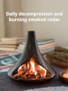 เตาเผาธูปเซรามิก Palo Santo ที่วางกรวยธูปสำหรับแท่งเซจ ถาดธูปขนาดเล็กสำหรับตกแต่งบ้าน การทำสมาธิ โยคะ พกพาสะดวก