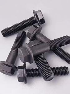 Grade 10.9 Black Oxide Serrated Flange Hex Bolts M8 M10 High Tensile Heat Resistant Anti-Slip Industrial Screws Strong Torque