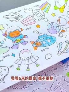 สมุดระบายสีภาพ กระดาษระบายสี โปสเตอร์ระบายสียักษ์ ของเล่น เติมสี ภาพวาด ม้วนภาพยาว เด็กอนุบาล ผ้าใบผนังไม่สกปรก สามารถติดผนัง กระดาษวาดภา