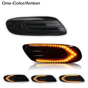 2pcs White/Amber Dual Color LED Front Sidemarkers For MINI Cooper F55 F56 F57 Dynamic Amber Turn Signals & White DRL