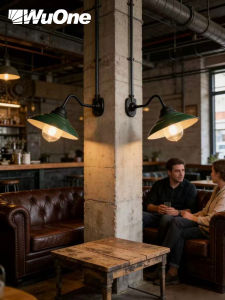 WuOne | Vintage Industrial Large Lampshade Bar Restaurant Simple Single Head Metal Wall Light