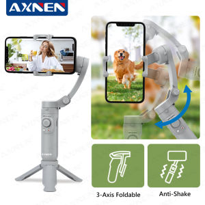 AXNEN | AXNEN 3-Axis Handheld Gimbal Stabilizer Wireless Bluetooth Connect Stable Shooting for Mobile Smartphones live Photography Kit
