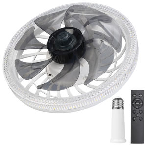 Ceiling Fan Light 4 Speeds Silent Electric Fan with Light AC 85V-265V Flush Mount Ceiling Fan with Light for Bedroom Living Room