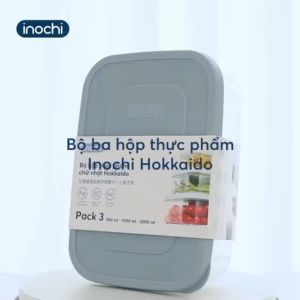 [Mega] Bộ 3 hộp thực phẩm Hokkaido inochi Chữ Nhật Size(750-1500-2500ml )Nhựa PP cao cấp an toàn khi sử dụng lò vi sóng [inochi.store]