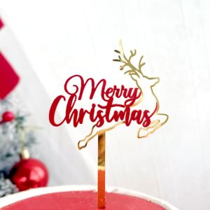 1/3/5 Pcs New Happy Christmas Acrylic Cake Toppers Christmas Party Supplies Cake Decoration Inserts Christmas Party Gift 2025